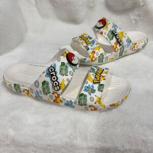 Crocs Classic Pokemon II Sandals White Multi Pikachu Slides Mens 7 Womens 9